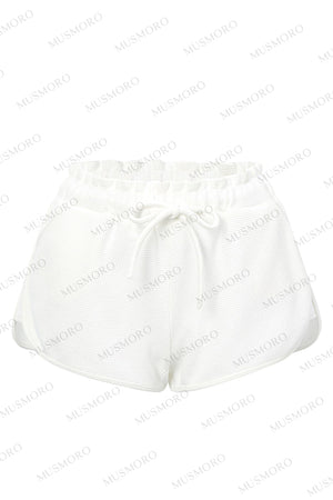 Pleated Floral Wide-Leg Shorts