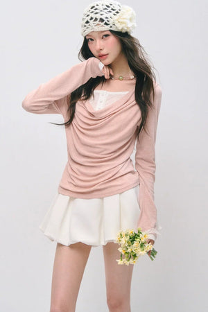 Pleated Flower Bud Skirt
