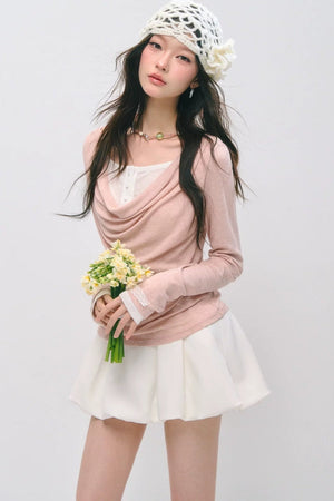 Pleated Flower Bud Skirt