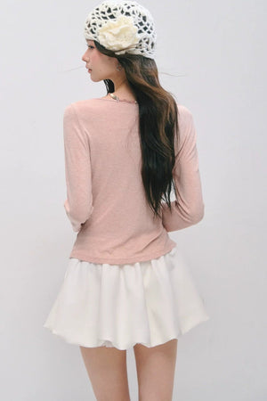 Pleated Flower Bud Skirt