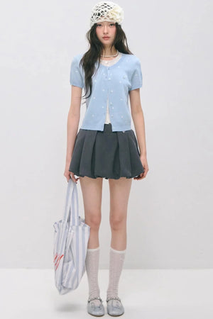 Pleated Flower Bud Skirt