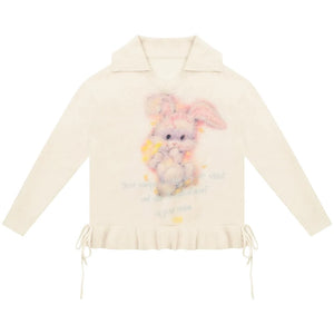 Pleated Hem Drawstring Sweater