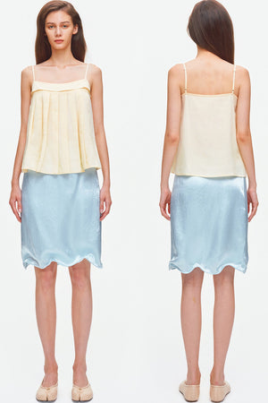 Pleated Lyocell Linen Camisole