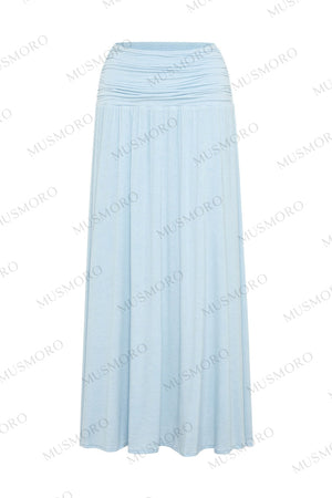 Pleated One-Shoulder Knit and Skirt Set-Up