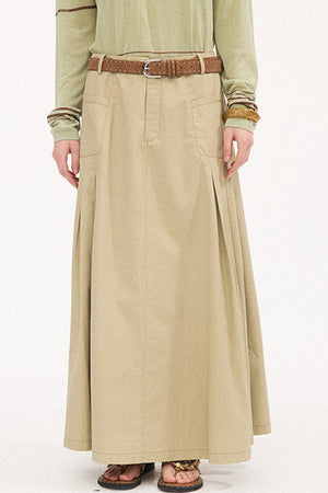 Pleated Pocket Umbrella Skirt