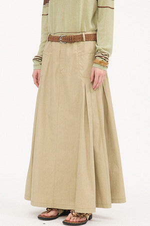 Pleated Pocket Umbrella Skirt