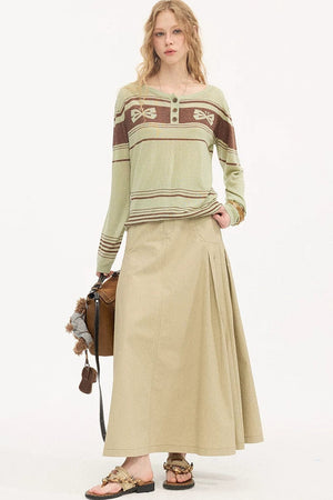 Pleated Pocket Umbrella Skirt