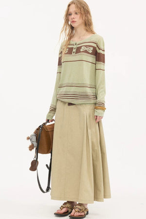Pleated Pocket Umbrella Skirt