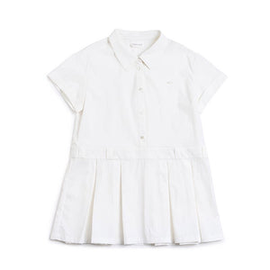 Pleated Polo Collar Dress