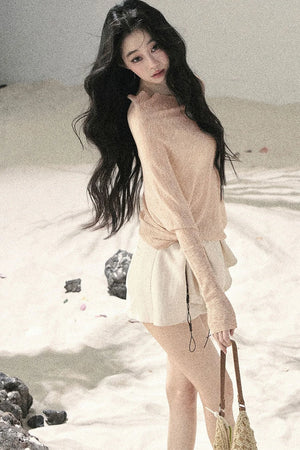 Pleated Ruffled Skirt Pants Set