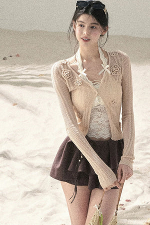 Pleated Ruffled Skirt Pants Set