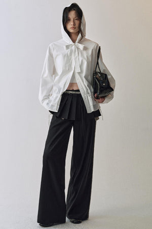 Pleated Wide-Leg Trousers