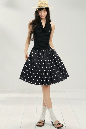 Polka Dot A-Line Skirt