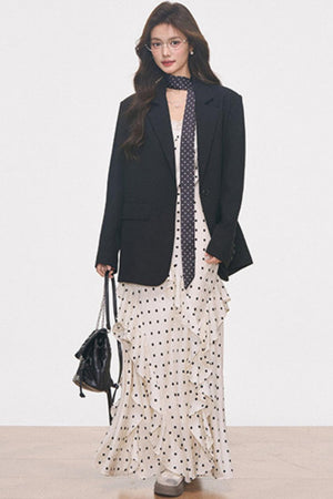 Polka Dot Commuter Dress Set-Up