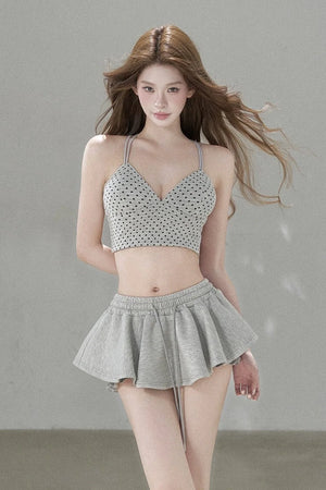 Polka Dot Cross-Back Top