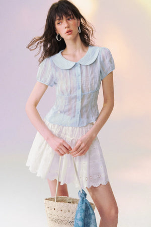 Polka Dot Doll Collar Shirt