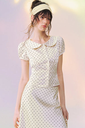 Polka Dot Doll Collar Shirt