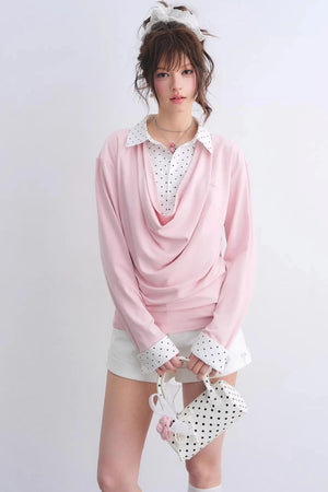 Polka Dot Embroidered Two-Piece Set-Up
