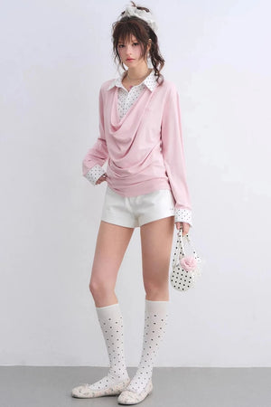 Polka Dot Embroidered Two-Piece Set-Up