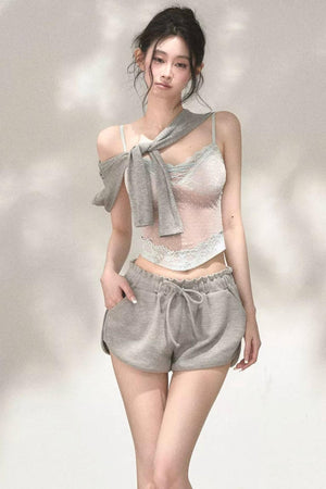 Polka Dot French Lace Blouse Set-Up