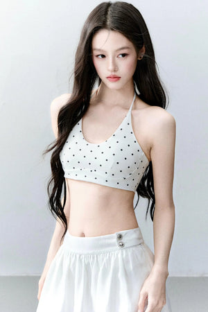Polka Dot Halter Strap Bra