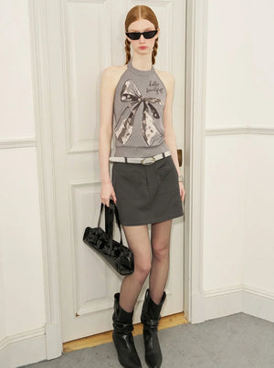 Polka Dot Halterneck Vest Top