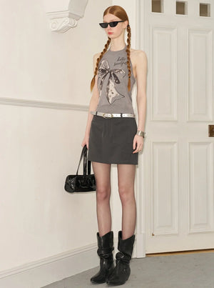 Polka Dot Halterneck Vest Top