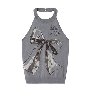 Polka Dot Halterneck Vest Top