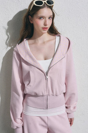 Polka Dot Hooded Jacket Set-Up