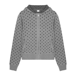 Polka Dot Hooded Knit Sweater Skirt Set-Up