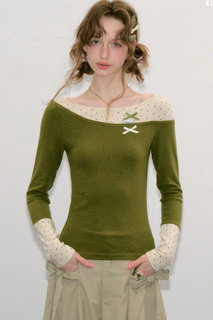 Polka Dot Knit Top