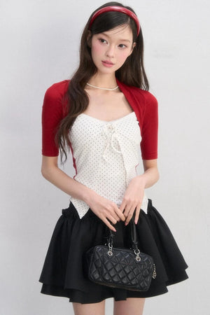 Polka Dot Lace-Up Top