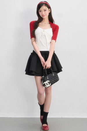 Polka Dot Lace-Up Top