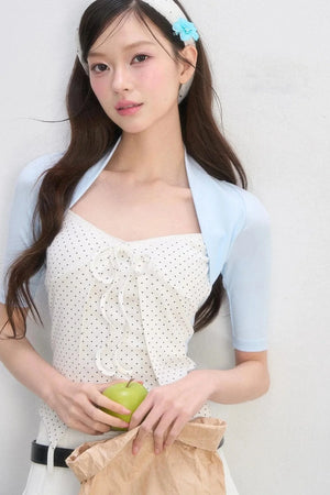 Polka Dot Lace-Up Top