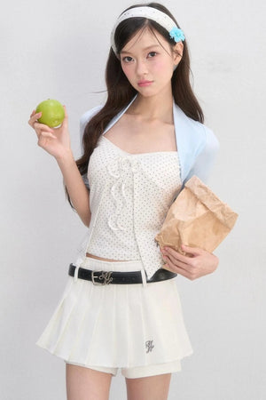 Polka Dot Lace-Up Top