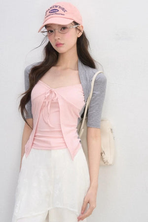 Polka Dot Lace-Up Top