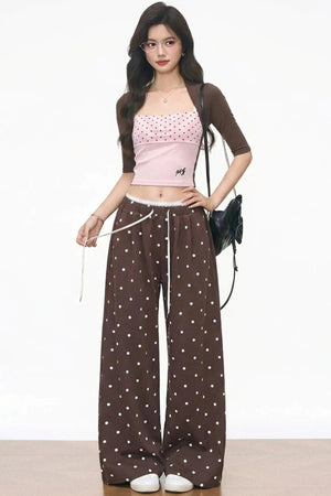 Polka Dot Mid-Sleeve Top Set-Up