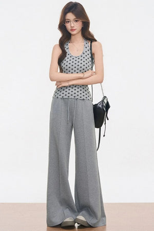 Polka Dot Off-Shoulder Knit Set-Up