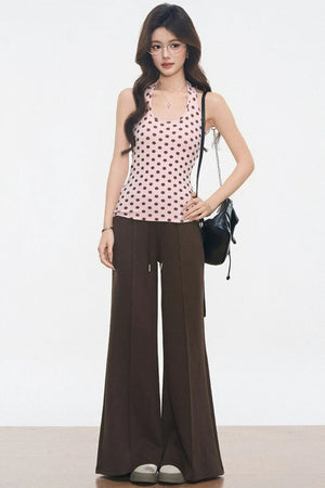Polka Dot Off-Shoulder Knit Set-Up