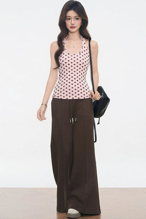 Polka Dot Off-Shoulder Knit Set-Up