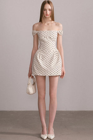 Polka Dot One-Shoulder Dress