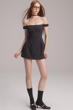 Polka Dot One-Shoulder Dress
