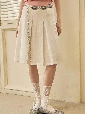 Polka Dot Pleated Skirt