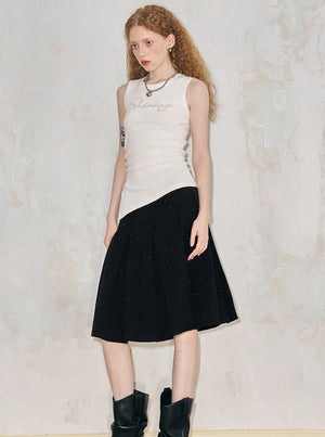 Polka Dot Pleated Skirt