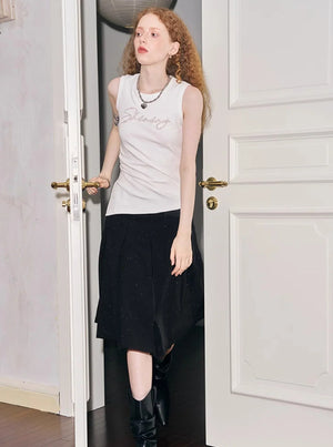 Polka Dot Pleated Skirt