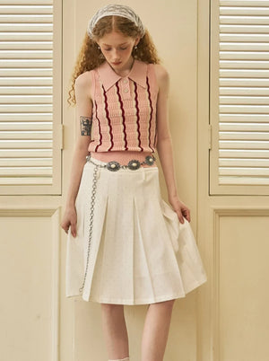 Polka Dot Pleated Skirt