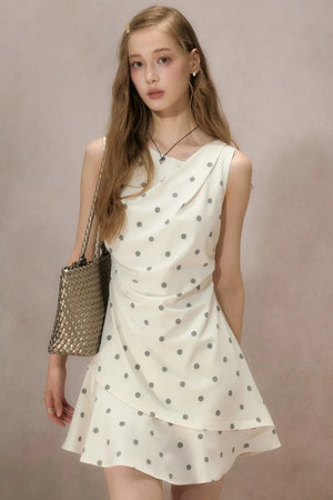 Polka Dot Ruched Mini Dress