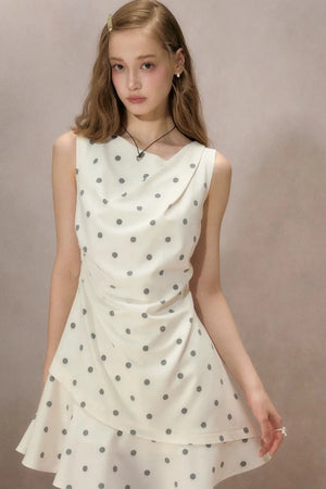 Polka Dot Ruched Mini Dress