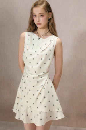 Polka Dot Ruched Mini Dress
