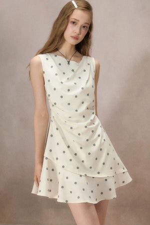 Polka Dot Ruched Mini Dress